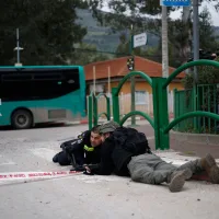 Moment missile strikes shortly after Israeli president’s visit