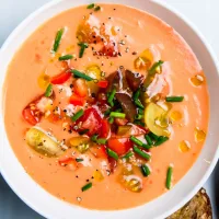 Easy Gazpacho (Spanish Cold Tomato Soup; Blender Method)