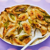 Baked Cheddar and Leek Pasta