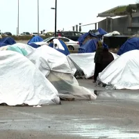 Displaced families shelter in tents in Beirut amid Israeli strikes