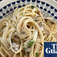 Rachel Roddy’s recipe for spaghetti with mushrooms, soft cheese and herbs | A kitchen in Rome