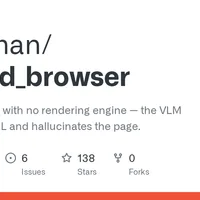 cursed_browser: A web browser with no rendering engine — the VLM reads the HTML and hallucinates the page